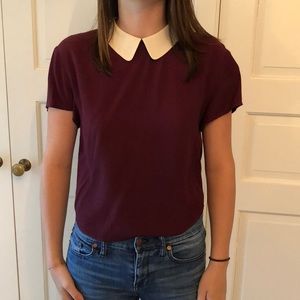 Aritzia NWOT Sunday Best red blouse with collar